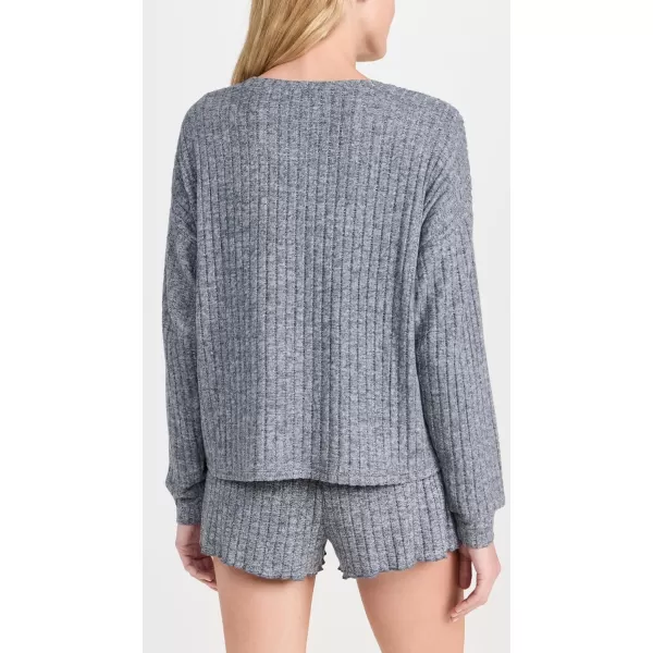 Z SUPPLY Womens Daydream Rib Long Sleeve TopCharcoal Heather