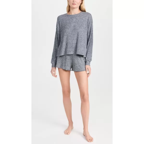 Z SUPPLY Womens Daydream Rib Long Sleeve TopCharcoal Heather