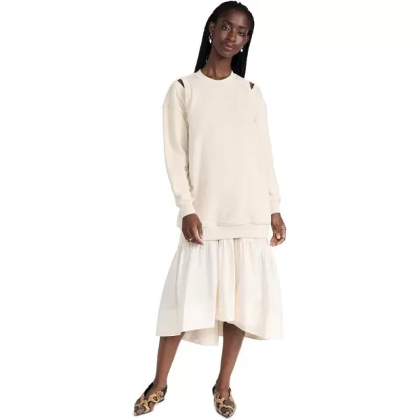 31 Phillip Lim Womens French Terry Oversized Poplin Combo DressEcru