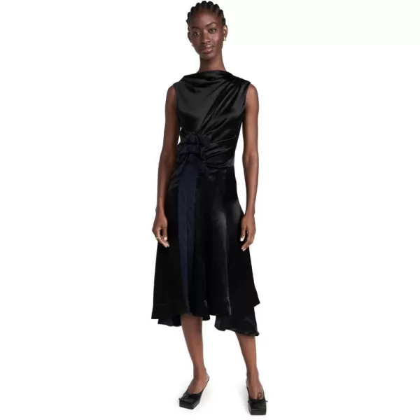 31 Phillip Lim Womens Liberty Satin Sleeveless Dress with TiesBlack Midnight