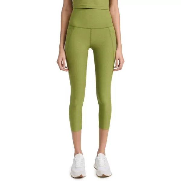 Beyond Yoga Womens Spacedye Out of Pocket High Waisted Capri LeggingsFern Green Heather