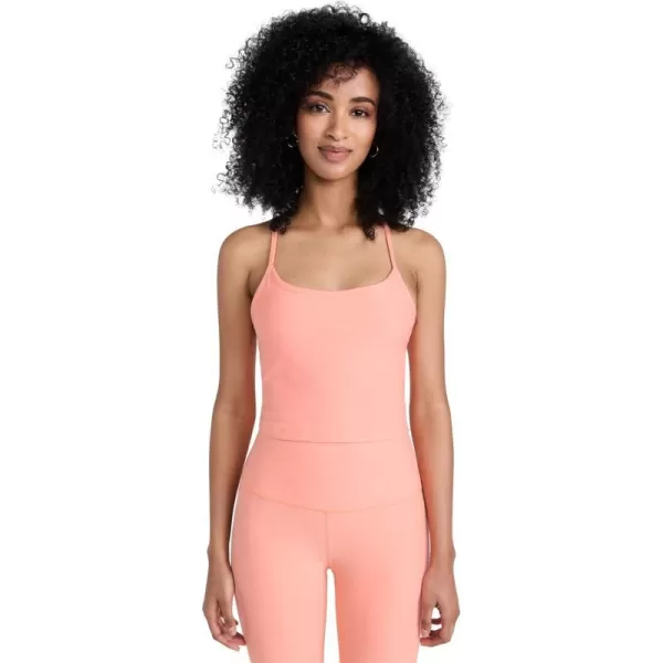 Beyond Yoga Womens Spacedye Slim Racerback Cropped TankElectric Peach Heather