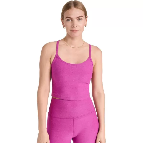 Beyond Yoga Womens Spacedye Slim Racerback Cropped TankMagenta Heather