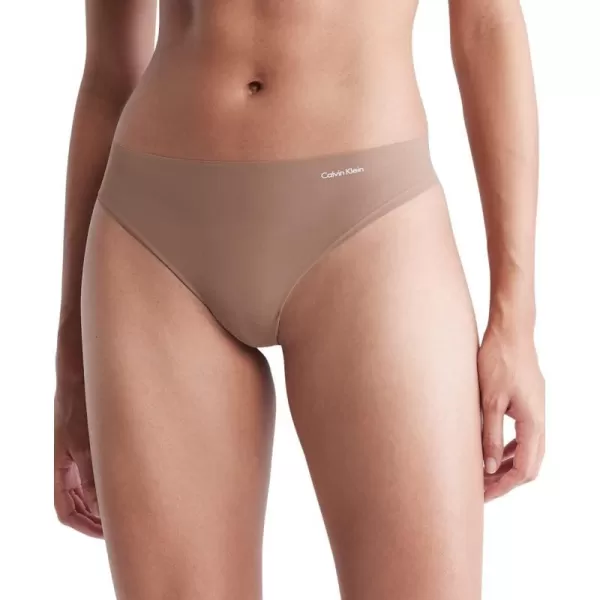 Calvin Klein Womens Invisibles Seamless Thong PantyMauve Brown