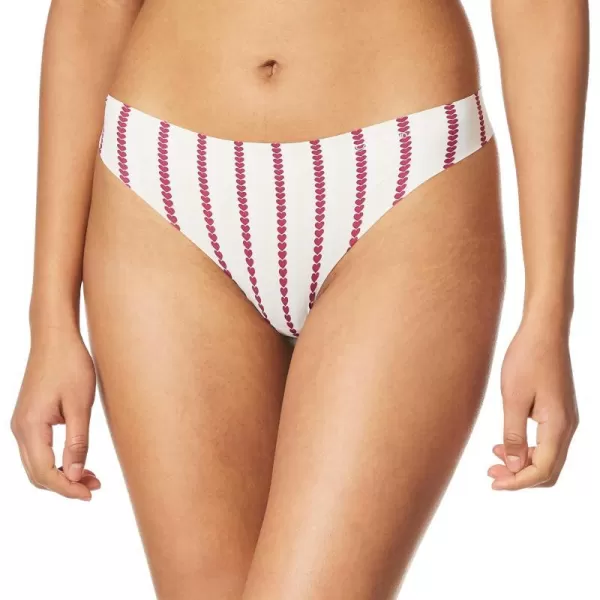 Calvin Klein Womens Invisibles Seamless Thong PantyTwin Hearts Print