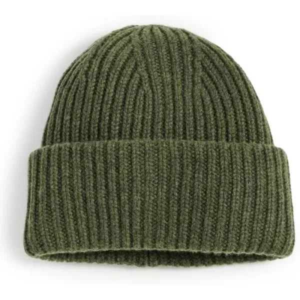 Carolina Amato Womens H155 Ribbed BeanieAvocado