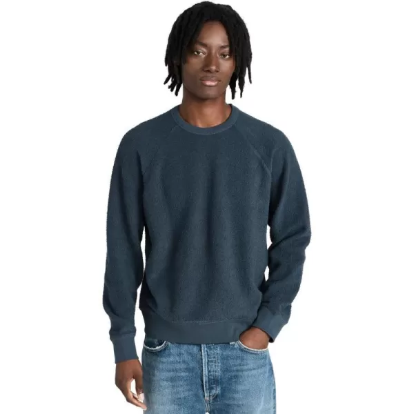 Club Monaco Mens Long Sleeve Boucle SweatshirtNavyBleu Marine