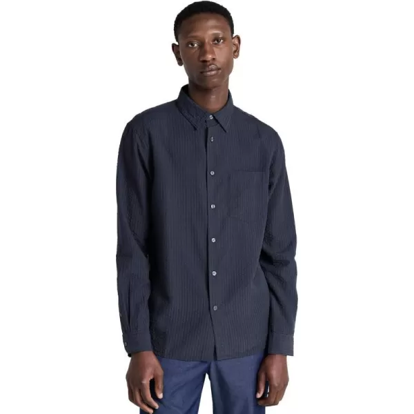 Club Monaco Mens Seersucker Stripe ShirtNavy