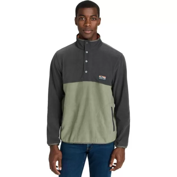 Faherty Mens Low Pile Fleece PopoverFaded BlackLight Pine