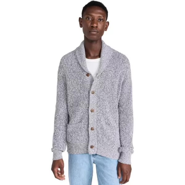 Faherty Mens Marled Cotton CardiganLight Grey Marl