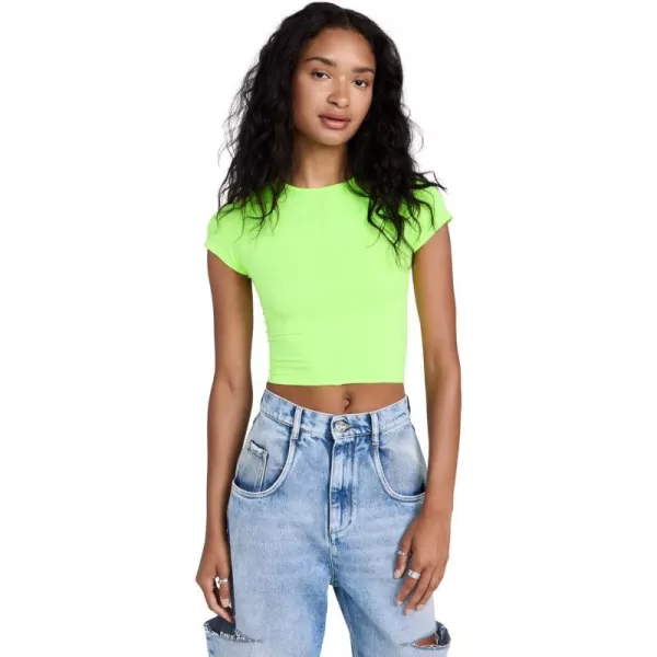 Good American Womens So Soft Sculpted TeeElectric Lime002