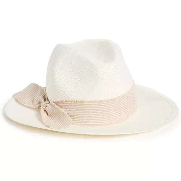 Hat Attack Womens Aubrey Panama HatBleachTan Stripe Fabric