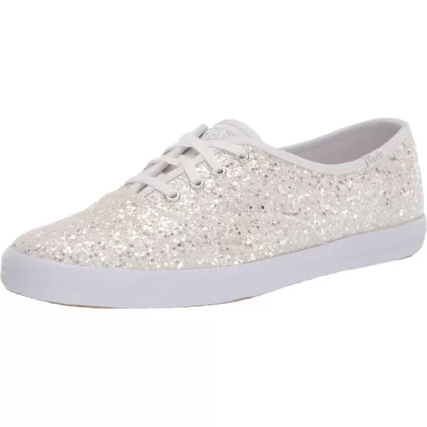 Keds Womens Champion Glitter Lace Up SneakerWhite