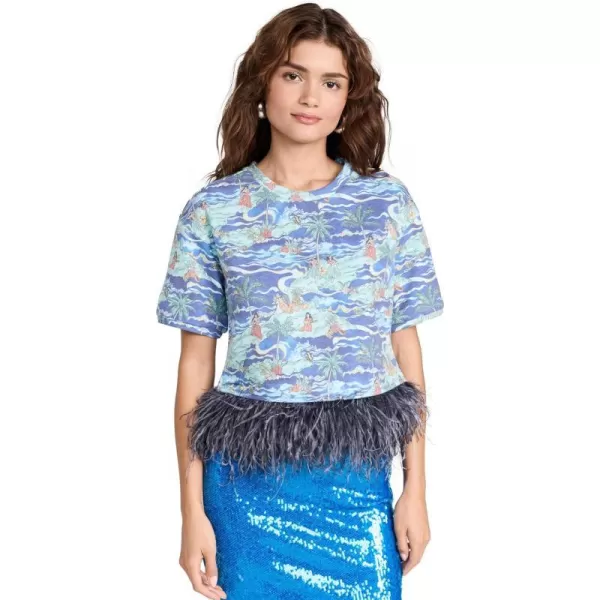 Le Superbe Womens Hula House Party TopRoyal Hawaiian Blue