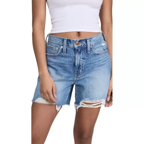 Madewell Womens Relaxed MidLength Denim Shorts in Brockport WashBrockport Wash