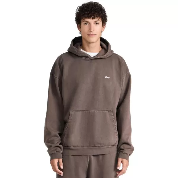 OBEY Mens Lowercase Pigment HoodJava Brown