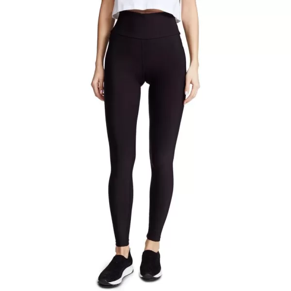 Plush FleeceLined HighWaisted Matte Spandex LeggingsBlack