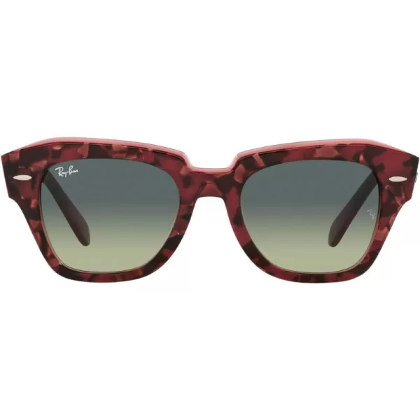 RayBan RB2186 State Street Square SunglassesHavana on Transparent PurpleGreen Vintage