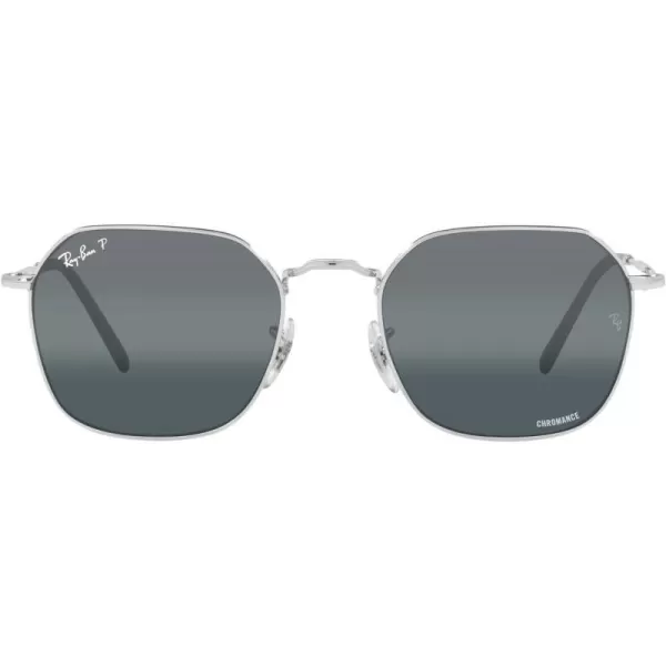 RayBan Rb3694 Jim Square SunglassesSilverBlue Mirrored Gradient Polarized