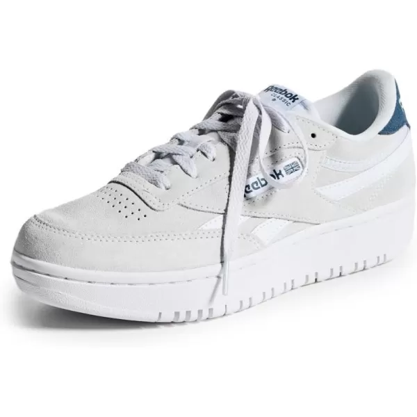 Reebok Womens Club C Geo Mid SneakerCold GreyWhiteHoops Blue