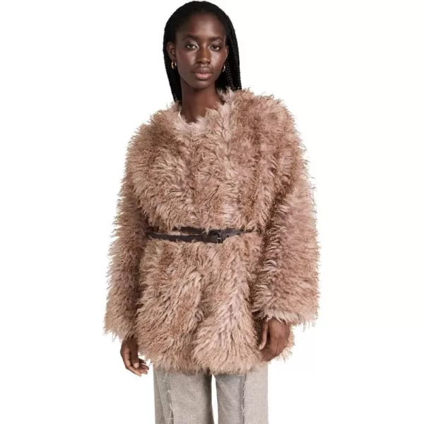 Sea Womens Fifi Faux Fur JacketCamel