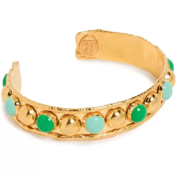 Sylvia Toledano Womens Cuff BraceletGoldVertTurquoise