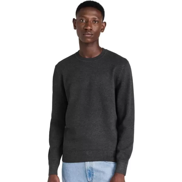 Theory Mens Datter Crew Pique Light SweaterDark Grey Melange