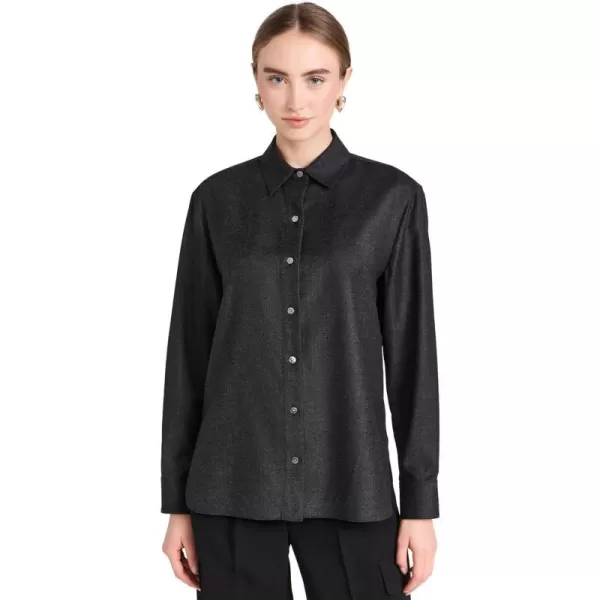 Theory Womens Classic Menswear ShirtNew Charcoal Melange