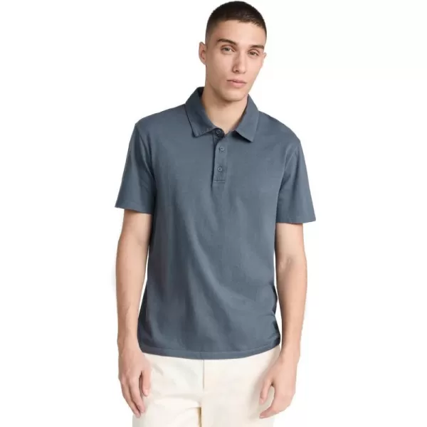 Vince Mens Garment Dye SS PoloWashed Night Sky