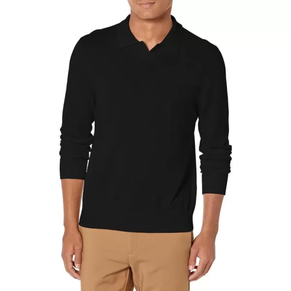 Vince Mens Merino LS Johnny CollarBlack