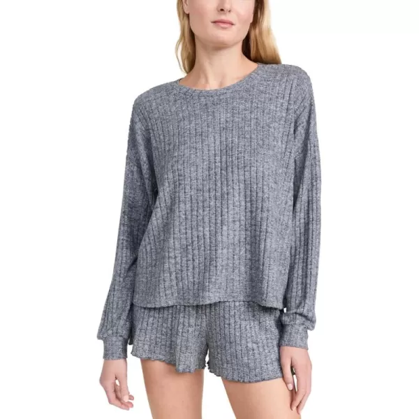 Z SUPPLY Womens Daydream Rib Long Sleeve TopCharcoal Heather