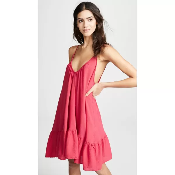 9seed Womens St Tropez Ruffle Mini DressCherry Red