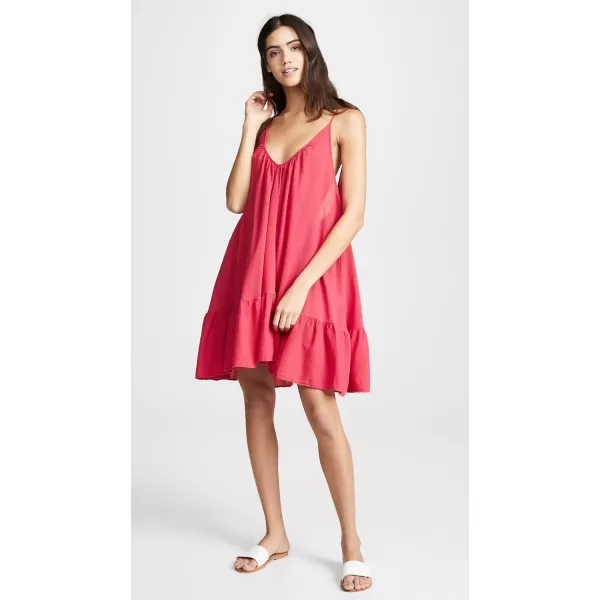 9seed Womens St Tropez Ruffle Mini DressCherry Red