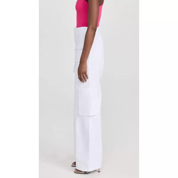 AFRM Womens Maxwell Wide Leg Cargo PantsBright White