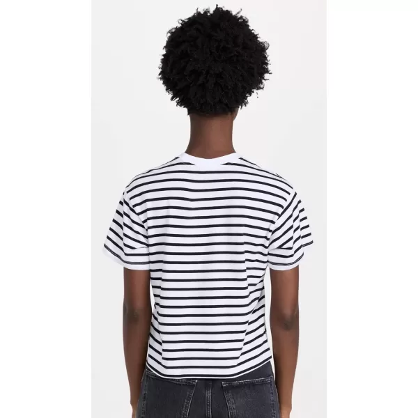 ATM Anthony Thomas Melillo Womens School Boy Stripe TeeBlackWhite Stripe