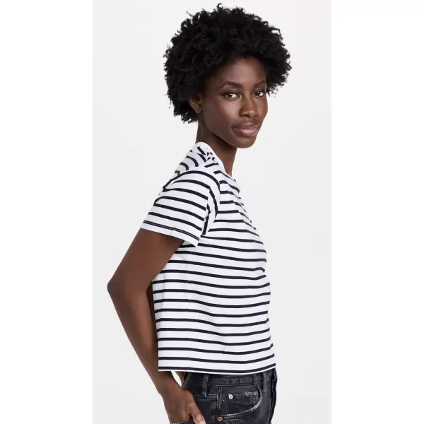 ATM Anthony Thomas Melillo Womens School Boy Stripe TeeBlackWhite Stripe