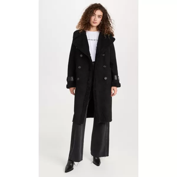 Avec Les Filles Womens Shearling CoatBlack