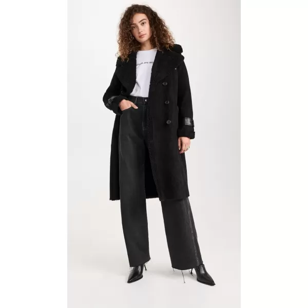 Avec Les Filles Womens Shearling CoatBlack