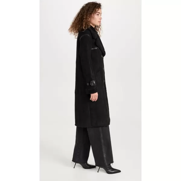 Avec Les Filles Womens Shearling CoatBlack