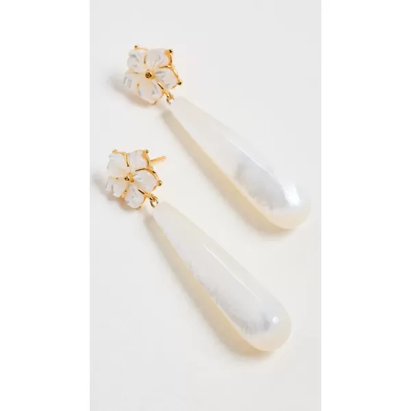 Chan Luu Womens Mother of Pearl Flower Drop EarringsWhite MOP