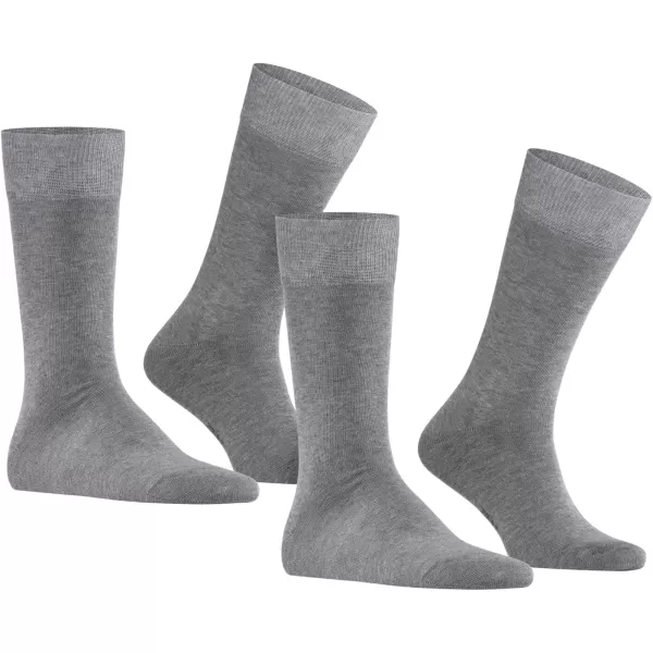 FALKE Men Happy 2Pack M SoGrey Light Grey Melange 3390