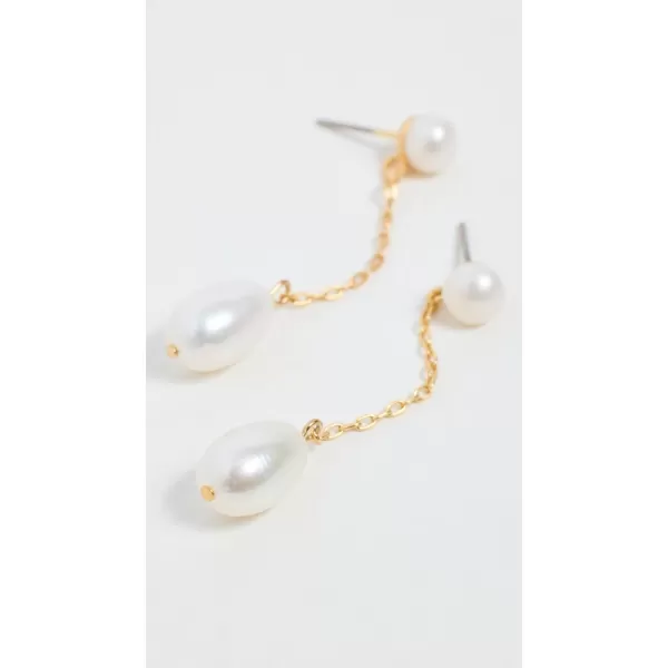 Madewell Womens Freshwater Pearl Linear Statement EarringsVintage Gold