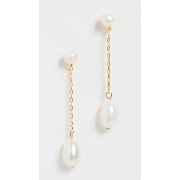 Madewell Womens Freshwater Pearl Linear Statement EarringsVintage Gold