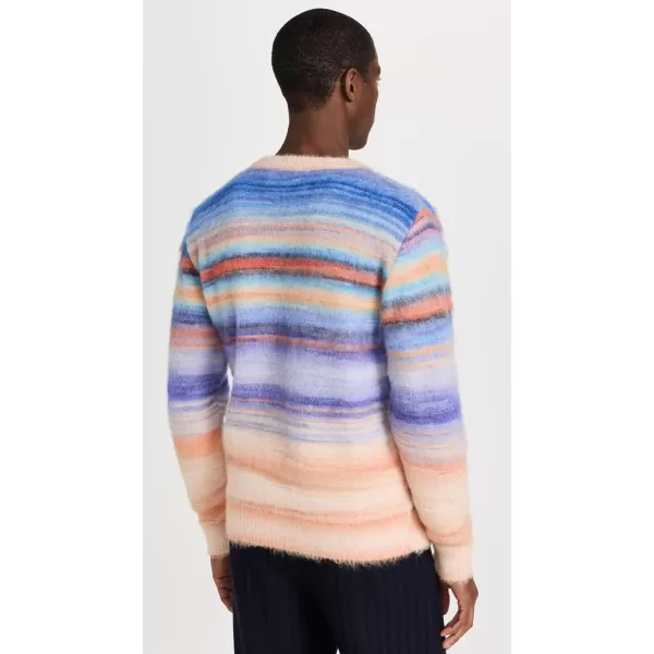 Missoni Mens Crewneck SweaterDark Blue Base  Green  Coal