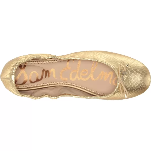 Sam Edelman Womens Felicia Ballet FlatsGold Boa Embossed Metallic