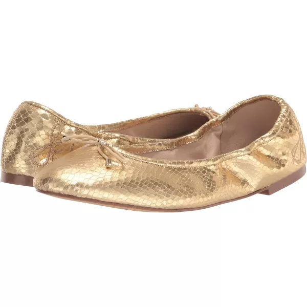 Sam Edelman Womens Felicia Ballet FlatsGold Boa Embossed Metallic