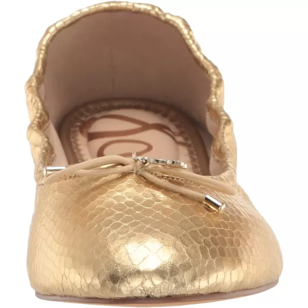 Sam Edelman Womens Felicia Ballet FlatsGold Boa Embossed Metallic