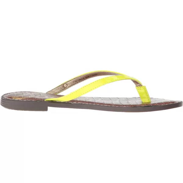 Sam Edelman Womens Gigi Thong SandalNeon Yellow Patent