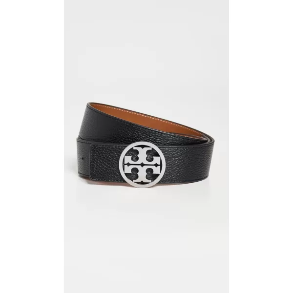 Tory Burch Womens 1 Miller Reversible BeltBlackClassic CuoioSilver