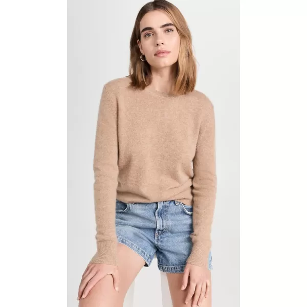 White  Warren Womens Cashmere Core Crewneck SweaterCamel Heather